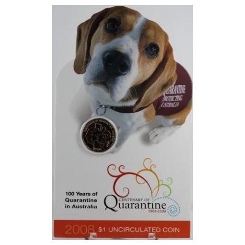 2008 1 Dollar Uncirculated Coin 100 Years of Quarantine