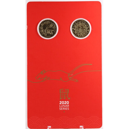2020 1 Dollar Uncirculated Coin Pair Lunar Series Rat