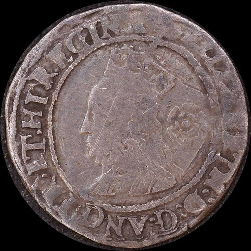 1568 Silver Threepence Elizabeth I S#2566 about VF