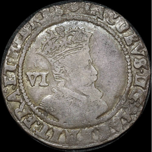1606 Silver Sixpence James I S#2657 good Fine