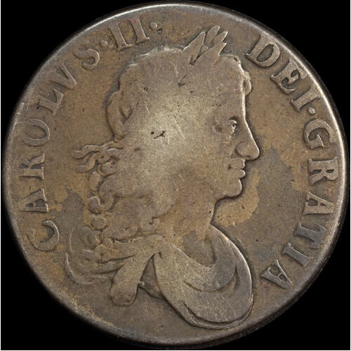 1668 Silver Crown Charles II VICESIMO S#3357 Very Good