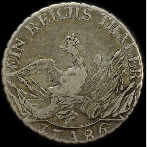 German States (Prussia) 1786 Silver Thaler KM# 332.1 about VF