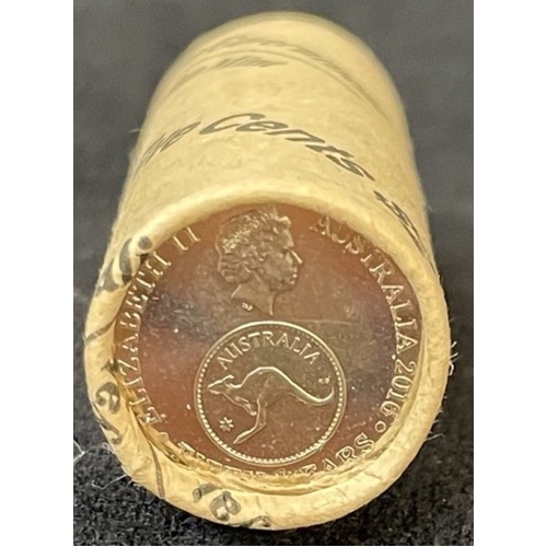 2016 5 Cent RAM Roll Decimal Changeover Heads/Tails