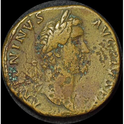 Ancient Rome (Imperial)  139 AD Antoninus Pius Bronze Sestertius Africa  RIC III 574 Very Fine