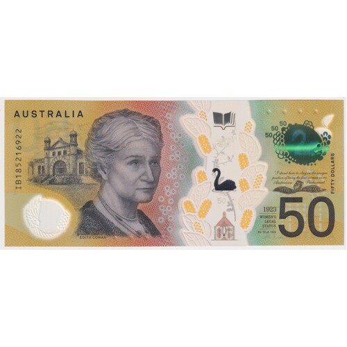 Australia 2018 $50 Note IB18 Last Prefix Lowe / Fraser R#525L Uncirculated