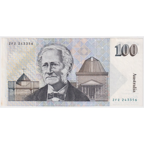 1990 $100 Note Fraser/Higgins R612 about Uncirculated  Abrasion Evident