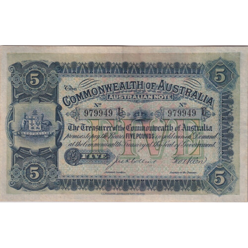 1916 Five Pound Collins/Allen R36cF Suffix PCGS Choice VF35