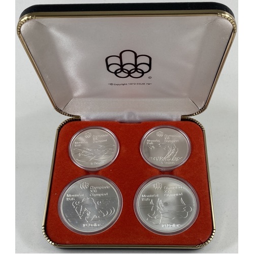 Canada 1974 Silver Set of 4 $5 and $10 Coins - Montreal Olympics (Series V)