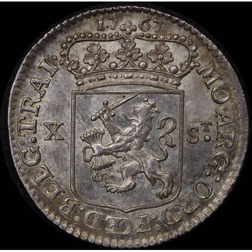 Netherlands (Utrecht) 1767 Silver 10 Stuivers KM# 110 Choice Uncirculated