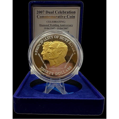 Hutt River Province 2007 $30 Proof Coin  Dual Celebration