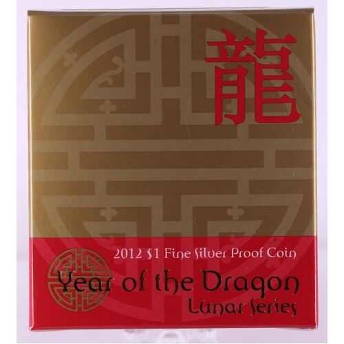 2012 One Dollar Silver Proof Lunar Year of the Dragon