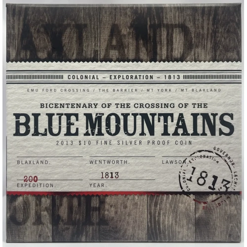 2013 Silver 10 Dollar Proof Coin Blue Mountains Crossing