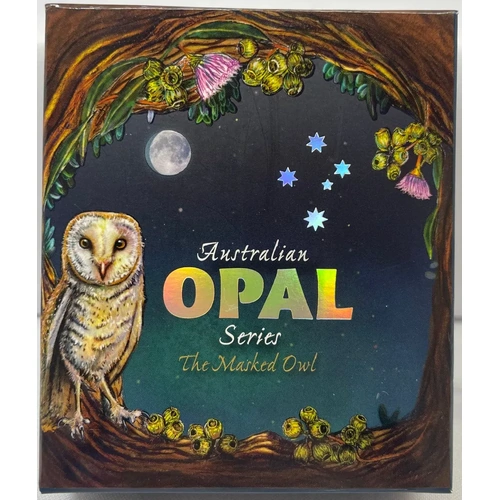 2014 Silver 1 Ounce Proof Coin Opal Masked Owl