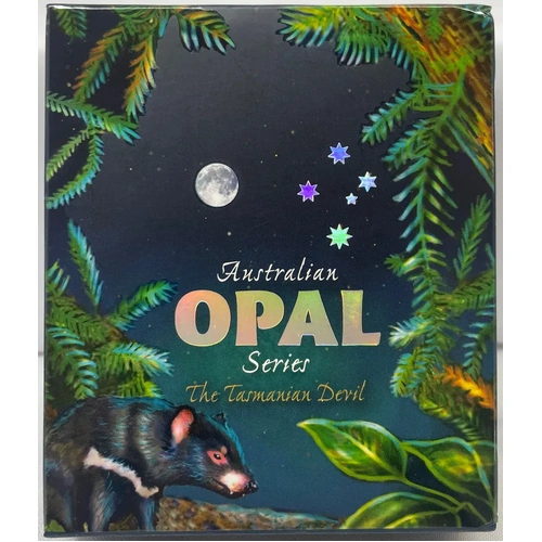 2014 Silver 1 Ounce Proof Coin Opal Tasmanian Devil