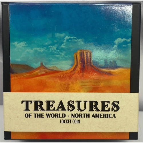 2015 Silver 1 Ounce Proof Coin Treasures of the World - North America Turquoise