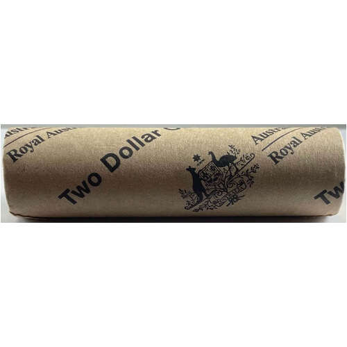 2015 Coloured 2 Dollar Coin Mint Roll Lest We Forget Heads / Heads