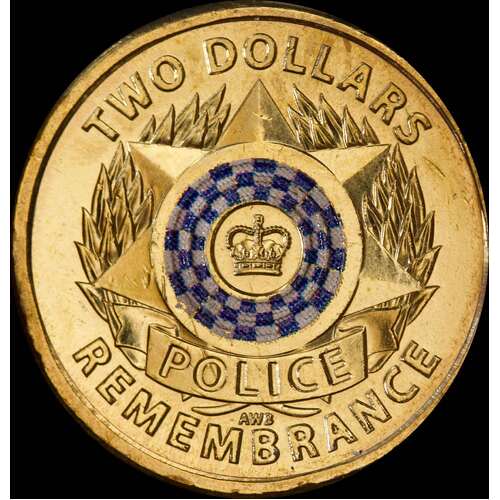2019 Coloured 2 Dollar Coin National Police Remembrance Day Uncirculated