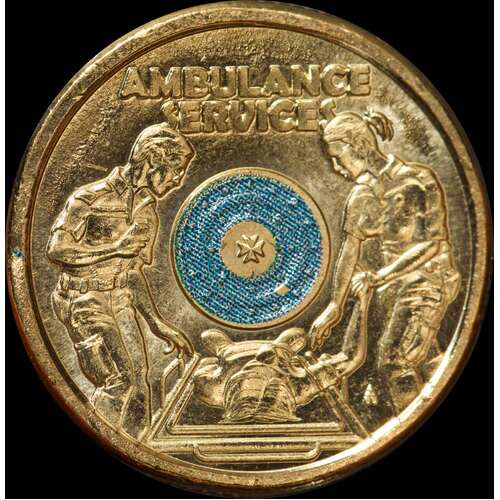 2021 Coloured 2 Dollar Coin Ambulance Services Uncirculated