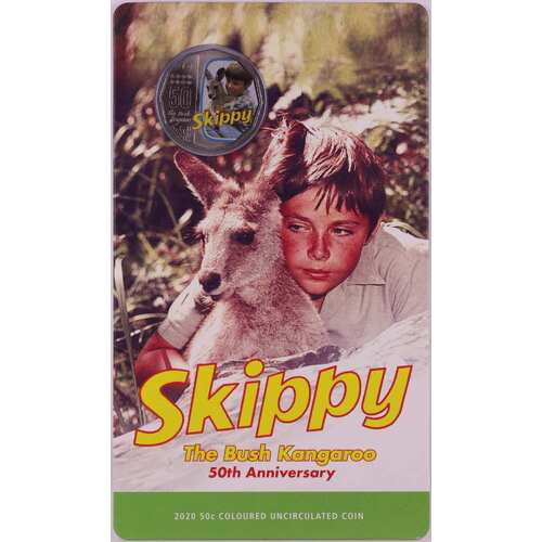 2020 Coloured 50 Cent Uncirculated Coin Skippy the Bush Kangaroo