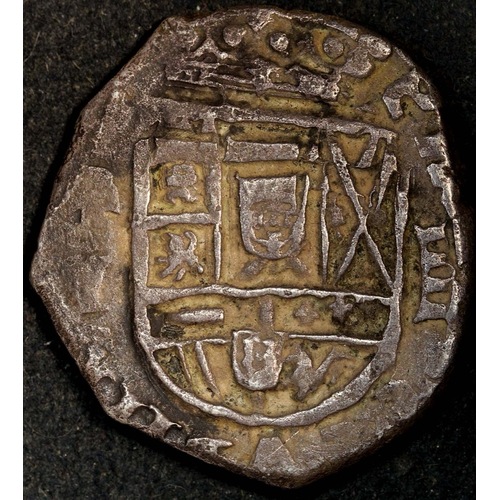 Spain 1651 Silver 4 Reales ex Gilt Dragon Shipwreck Fine