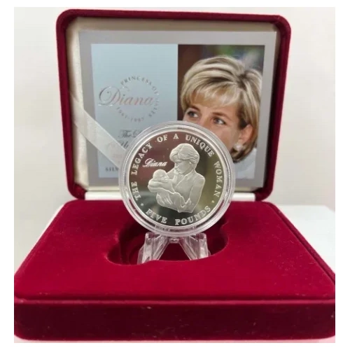 Alderney 2007 Silver 5 Pound Proof - Legacy Lady Diana