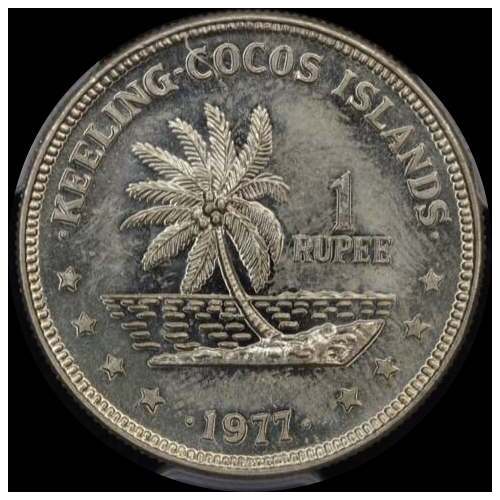 Keeling-Cocos Islands 1977 Copper-Nickel 1 Rupee KM# 7 PCGS MS63