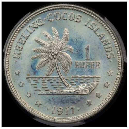 Keeling-Cocos Islands 1977 Copper-Nickel 1 Rupee KM# 7 PCGS MS66