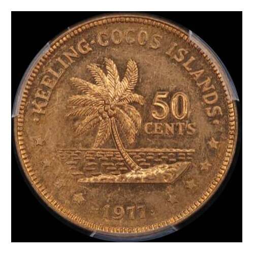 Keeling-Cocos Islands 1977 Copper 50 Cents KM# 4 PCGS MS63RD