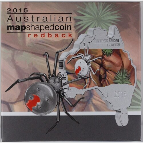 2015 Silver Map-Shaped 1oz Proof Coin Redback