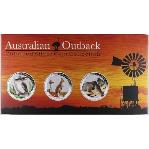 2012 Silver 1/2oz Proof 3 Coin Set Outback Coloured Coin Collection