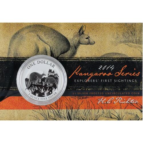 2014 Silver 1 Dollar Coin Explorers First Sightings - HL Richter
