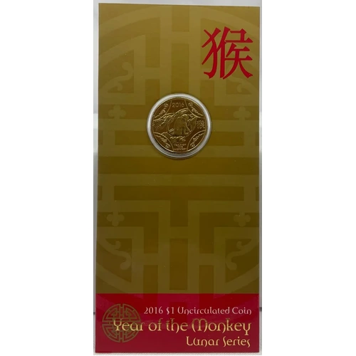 2016 1 Dollar Uncirculated Coin Lunar Year of the Monkey