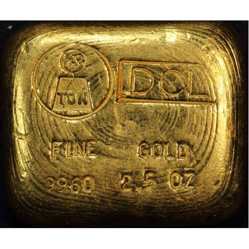 Vintage Gold 2.5 ozt Cast Ingot Harringtons / DCL 99.60%