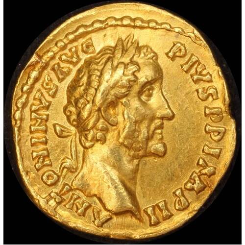Ancient Rome (Imperial)  155 ~ 156 AD Antoninus Pius Gold Aureus Victory  RIC 255a good VF