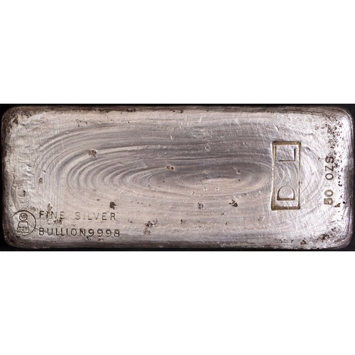 Vintage Harringtons / DCL 50 ozt Cast Silver Ingot 99.98%