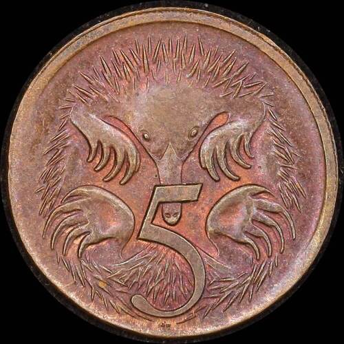 Australia 1988 5 Cent Error Coin (Struck On 1 Cent Planchet) PCGS MS63BN