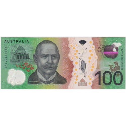 2019 $100 Note Lowe/Gaetjens EA19 Last Prefix R627L Uncirculated