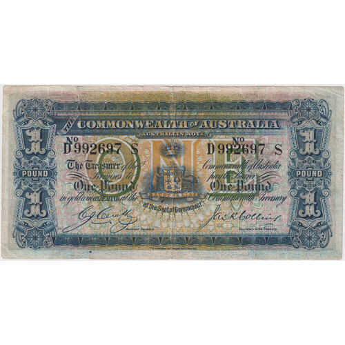 1918 One Pound Cerutty/Collins R21 about VF