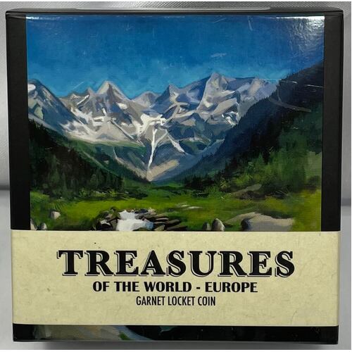 2013 Silver 1 Ounce Proof Coin Treasures of the World - Europe Garnet
