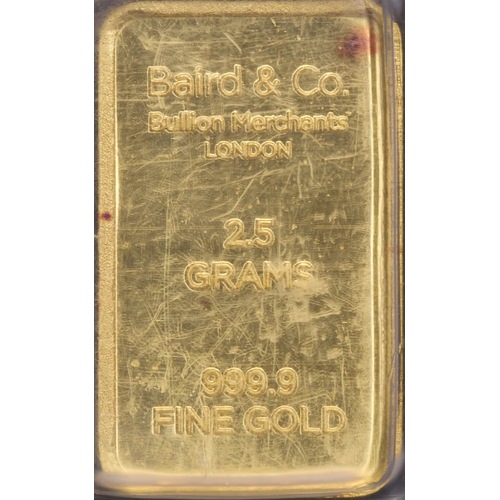 Baird Mint Fine Gold 2.5 gram Minted Ingot