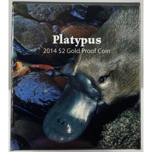 2014 Gold 2 Dollar Proof Coin Platypus