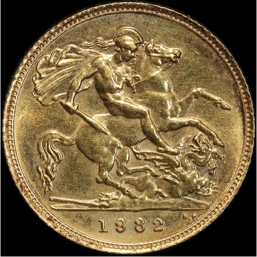 1982 Gold Half Sovereign Elizabeth II S# SB1 Uncirculated