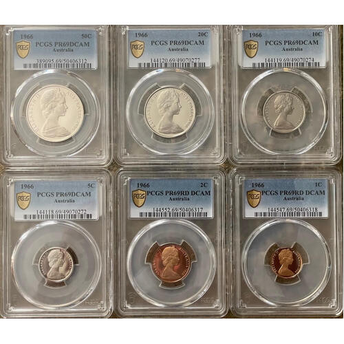 1966 Proof Coin Set Light Blue Case PCGS PR69DCAM