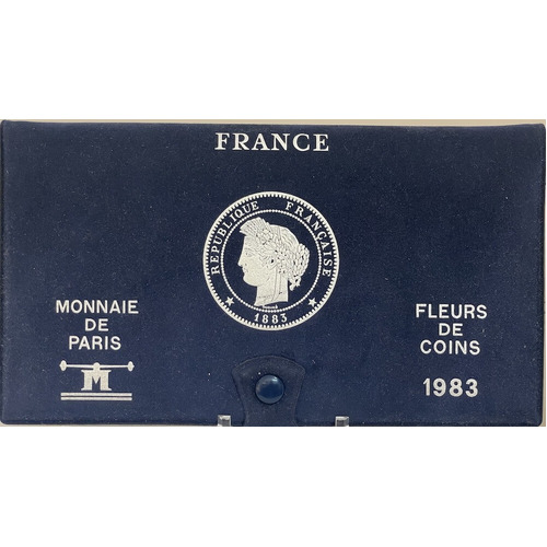 France 1983 Specimen Coin Set of 12 Fleurs de Coin