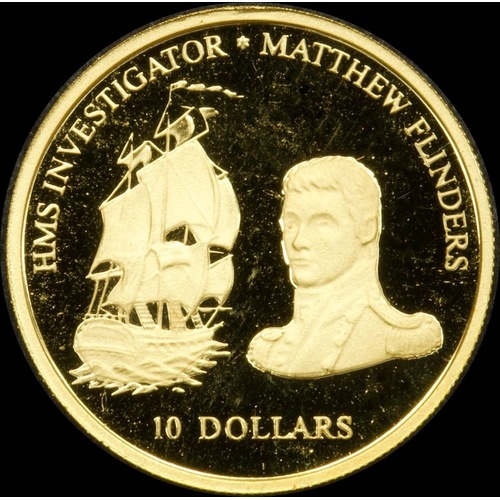 Fiji 2002 Gold 10 Dollar Proof Coin Matthew Flinders