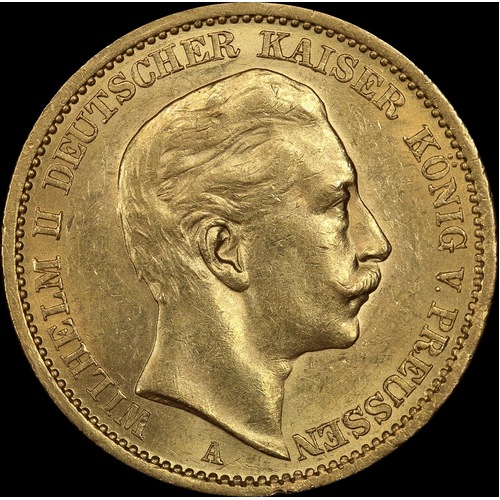 German States (Prussia) 1908-A Gold 20 Marks P# 521 good EF