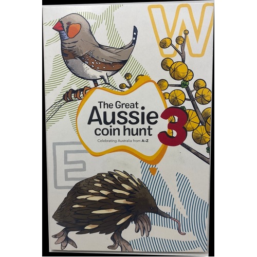 2022 1 Dollar Set Aussie Coin Hunt #3 in Folder Inc Coloured Crux