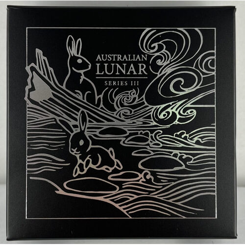 2023 Silver Lunar 1oz Coloured Proof Coin Series 3 Rabbit