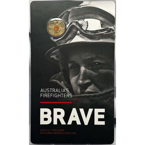 2020 Coloured $2 Coin Mintmark Firefighters - Brave