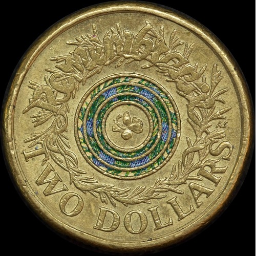 2017 Coloured 2 Dollar Coin Remembrance Day Circulated